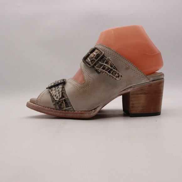 Freebird by Steven Caprice Women’s Size US 6 Gray Leather Block Heel Sandals - Picture 4 of 10